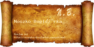 Noszko Boglárka névjegykártya
